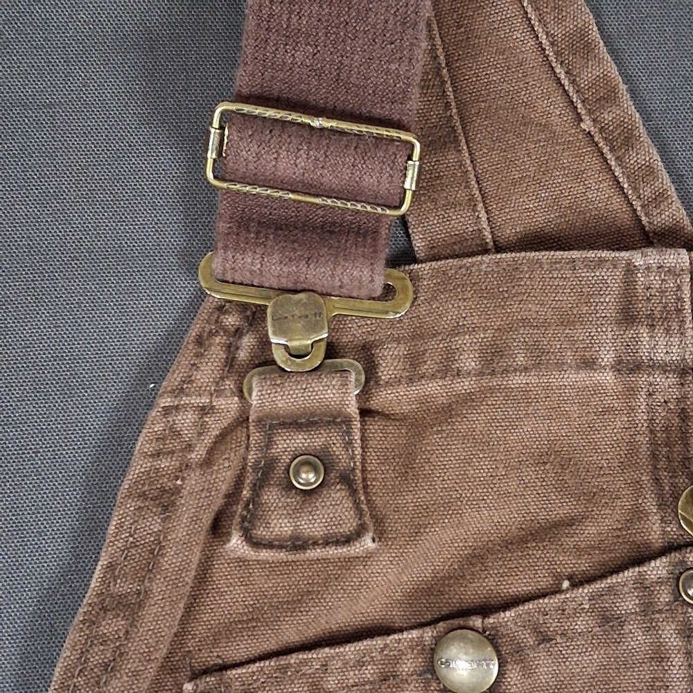 Carhartt Mint Vintage Work Overalls 38x32 Mens Brown Double Knee Insulated - USA - Picture 2 of 12